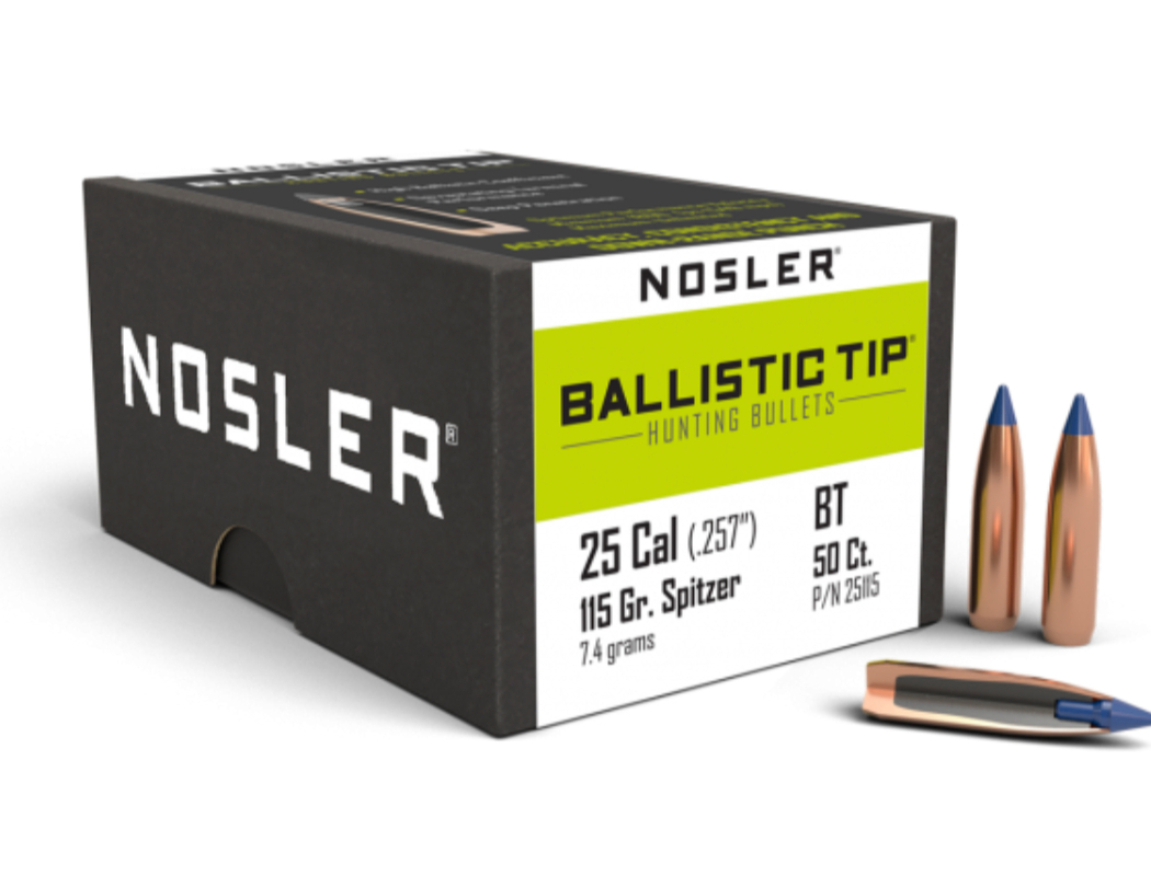 OGIVA NOSLER 25 CAL. 257" 115gr BALISTIC TIP
