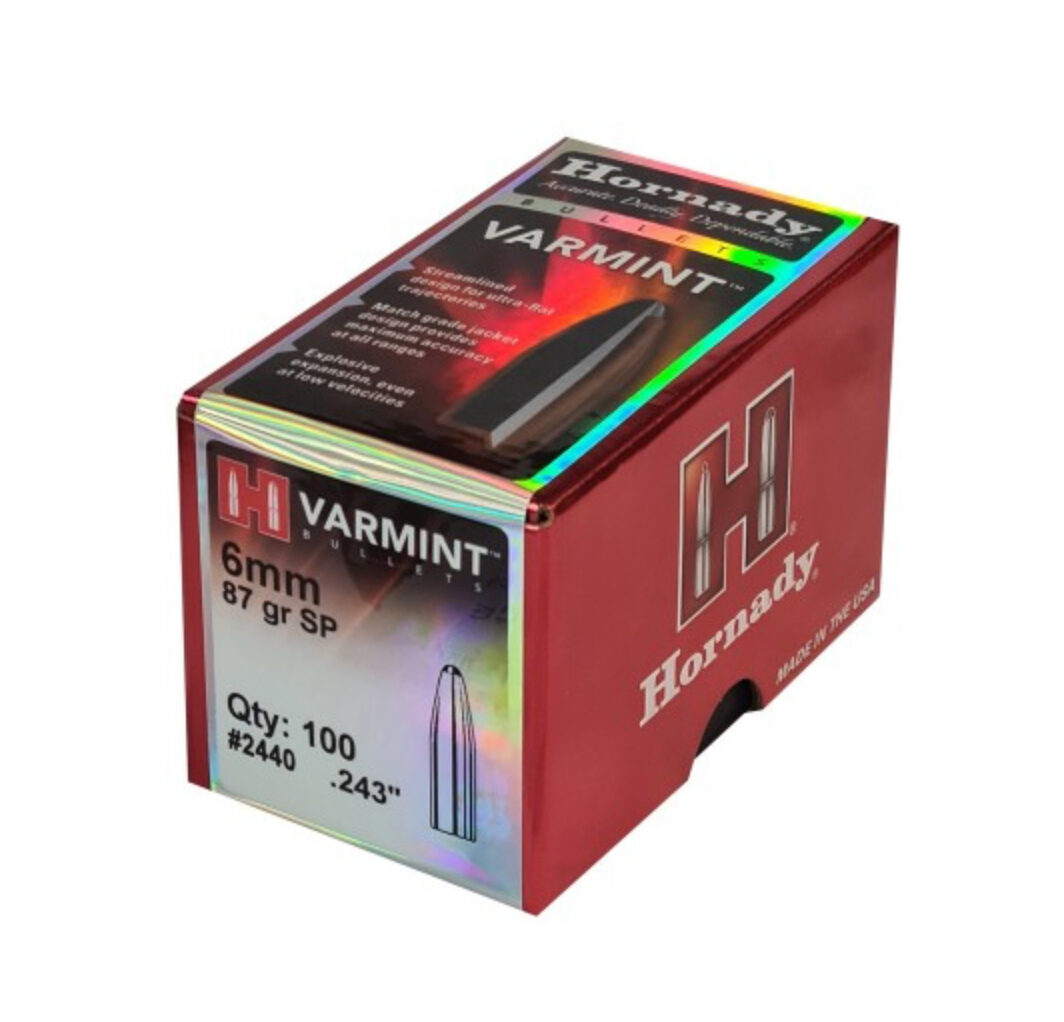 OGIVA HORNADY 6MM(243") 87GR. SP VARMINT
