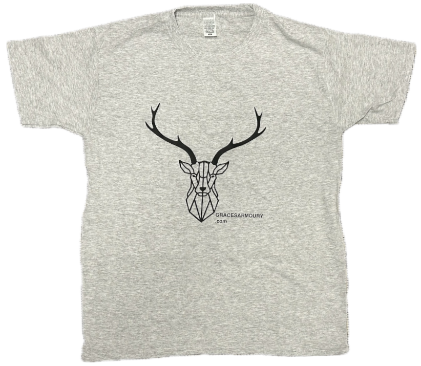 T-SHIRT MINIMAL CERVO TROFEO GRIGIO MELANGE