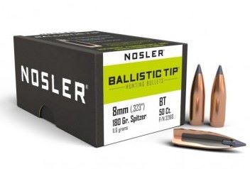OGIVA NOSLER 8MM(323") 180GR. BALISTIC TIP